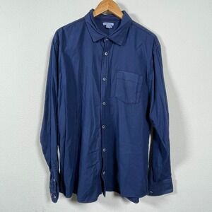 Carbon 2 Cobalt Button Up Shirt Mens Large Blue Cotton Long Sleeve Textured L